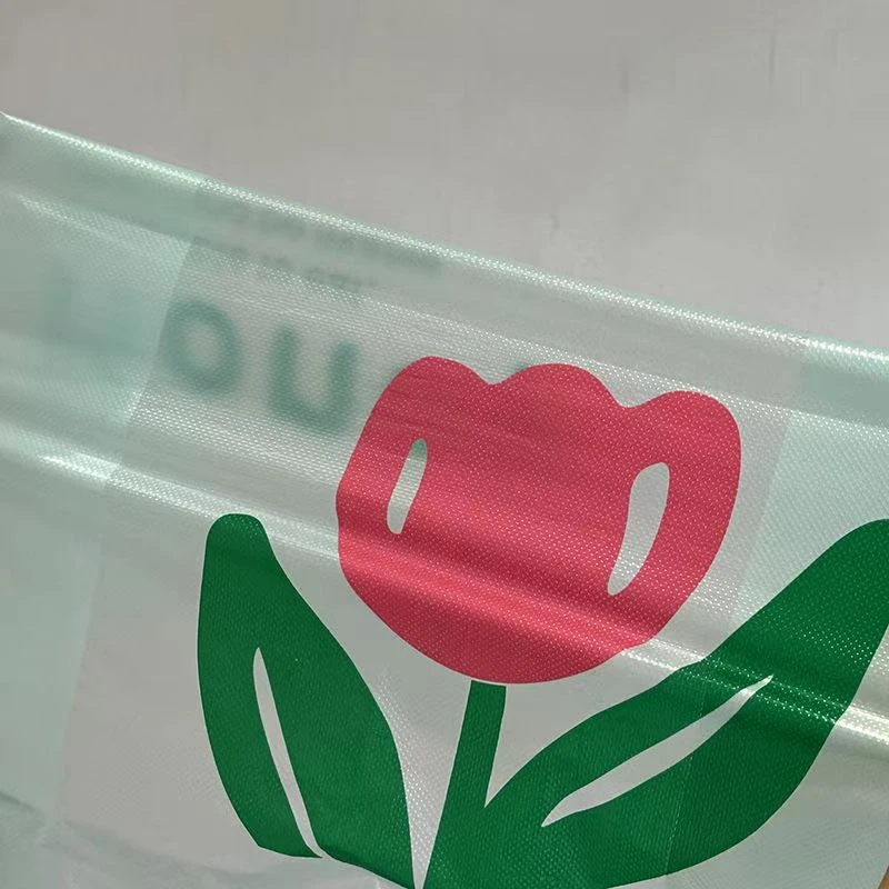 10Pcs Green Tulip Shopping Packaging Bag Plastic Cute Flower Gift Bags For Jewelry Candy Store Small Business Supermarket