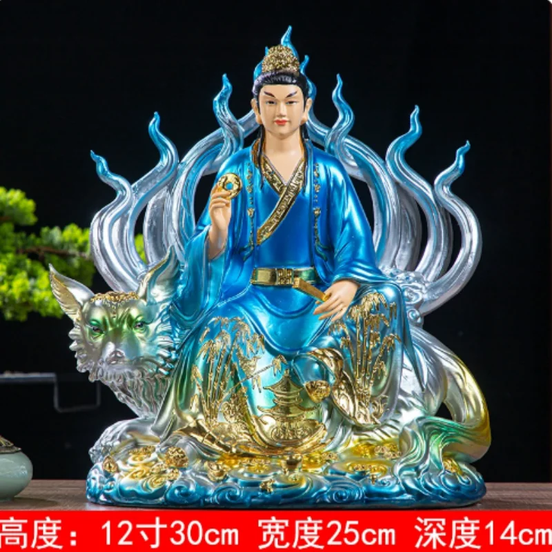 Resin Nine-Tailed Fox Deity Statue - Chinese Mythical Fox Spirit Figurine, Feng Shui Home Altar Decor & Collection Ornament