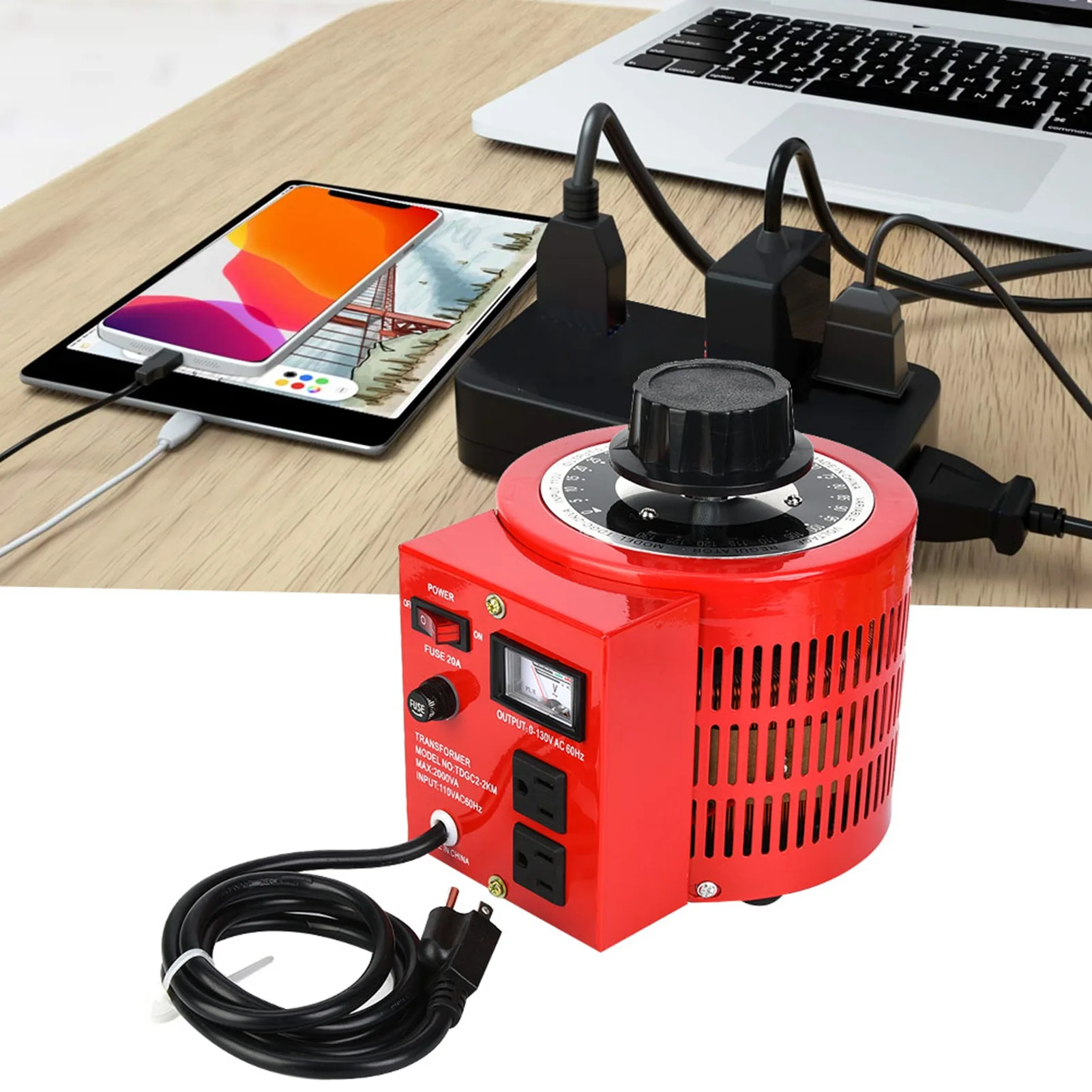 TDGC2-2KM Voltage Regulator AC Voltage Regulator Output 0~ 20A Single Phase 2000W Efficient Voltage Regulator