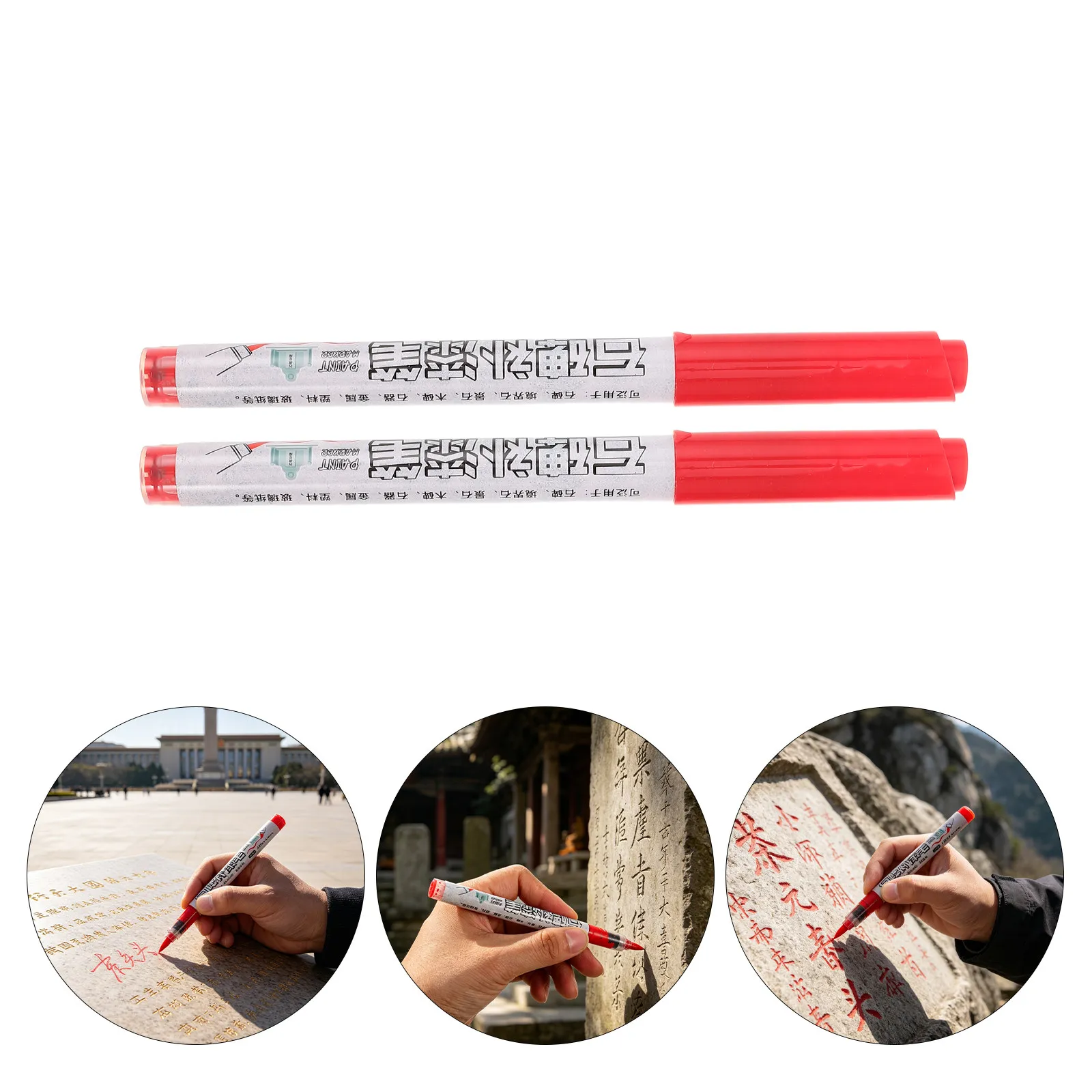 4Pcs Tombstone Paint Markers Oil Based Waterproof Quick Dry Fine Tip for Cemetery Rock Lettering Memorial Restoration