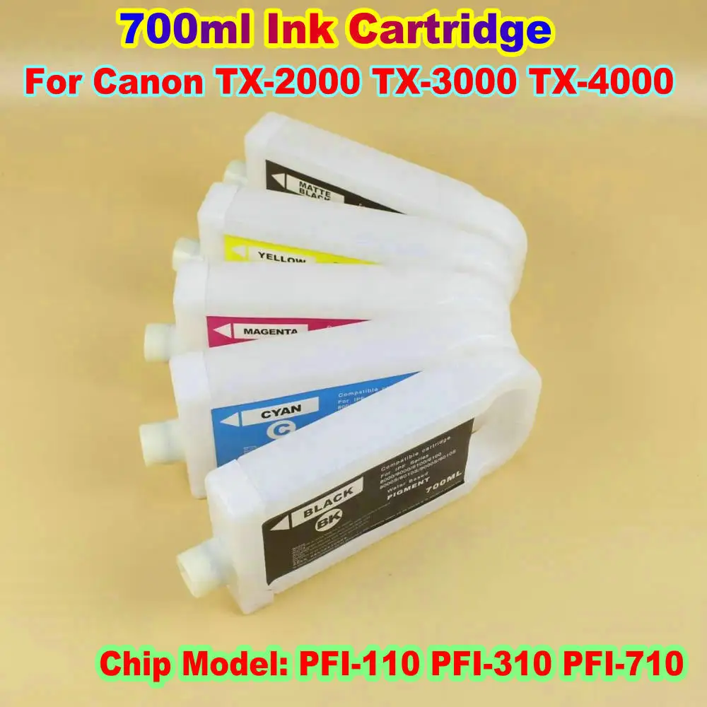 

Refill Ink Cartridge For Canon TX 2000 TX 3000 TX 4000 Printer Chip Model PFI-110 PFI-310 PFI-710 Replace Ink Cartridge No Chip