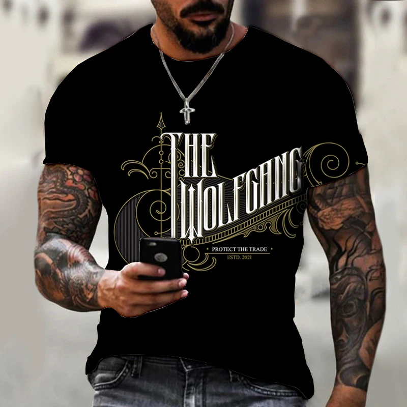 Fashion Dark style personalized illustration series 3D Printing Men's T Shirts Summer Loose O-Neck Short-Sleeved Casual Unisex