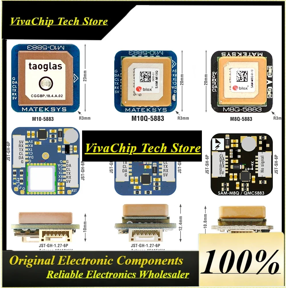 VivaMatek Systems GNSS M10Q-5883 U-Blox M10 5883 GPS With Compass QMC5883L Module Support Digital AirSpeed 4~9V For FPV Racing D
