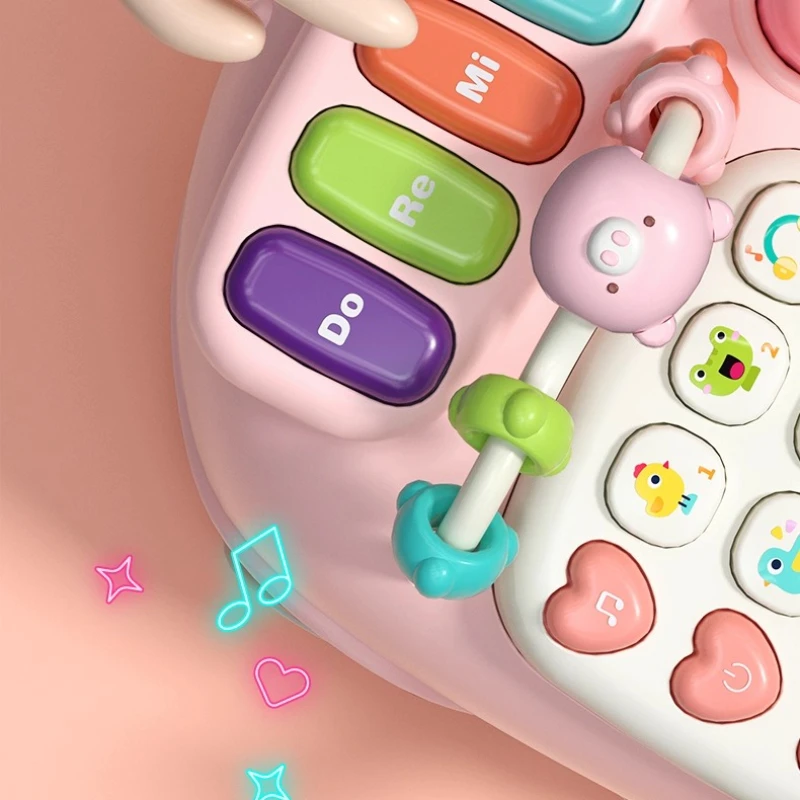 Brinquedos musicais multifuncionais para crianças, aprendizagem interativa, porco, máquina de história, bebê, educação precoce, brinquedo montessori