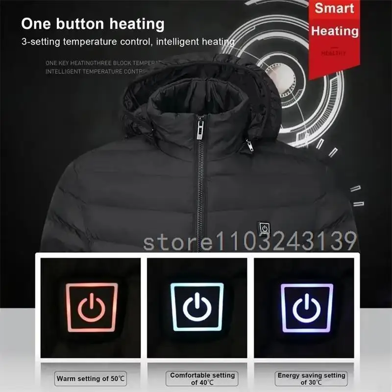 23 Areas Heated Jacket Winter Men Warm Vest USB Self Heating Jacket Women Heated Coat Ski Camping Hiking Winter Cotton Clothes