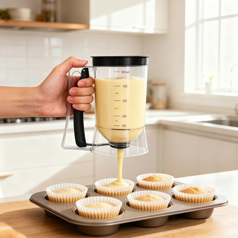 Dispenser per impasto per cupcake e pancake, misurino e divisore portatile