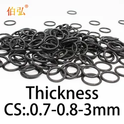 O-ring thickness 0.7/0.8/3mm CS NBR Nitrile sealing temperature resistant gasket rubber ring complete in specifications