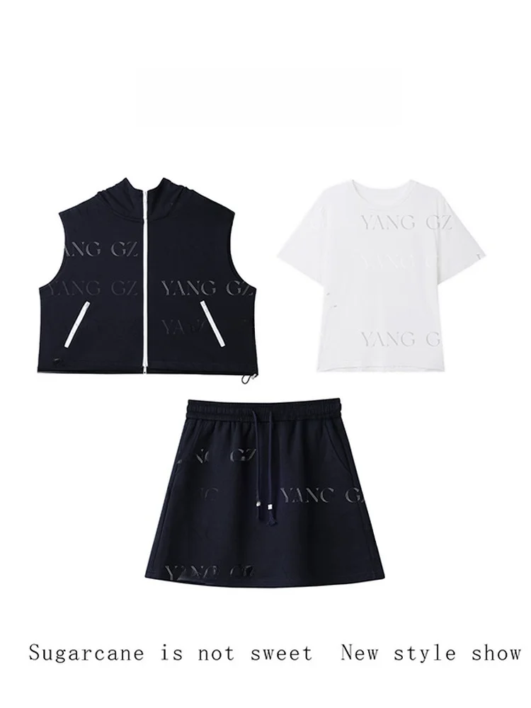 

Модный спортивный комплект Yang GZ: укороченный топ и юбка для женщин, универсальный, стройнящий силуэт