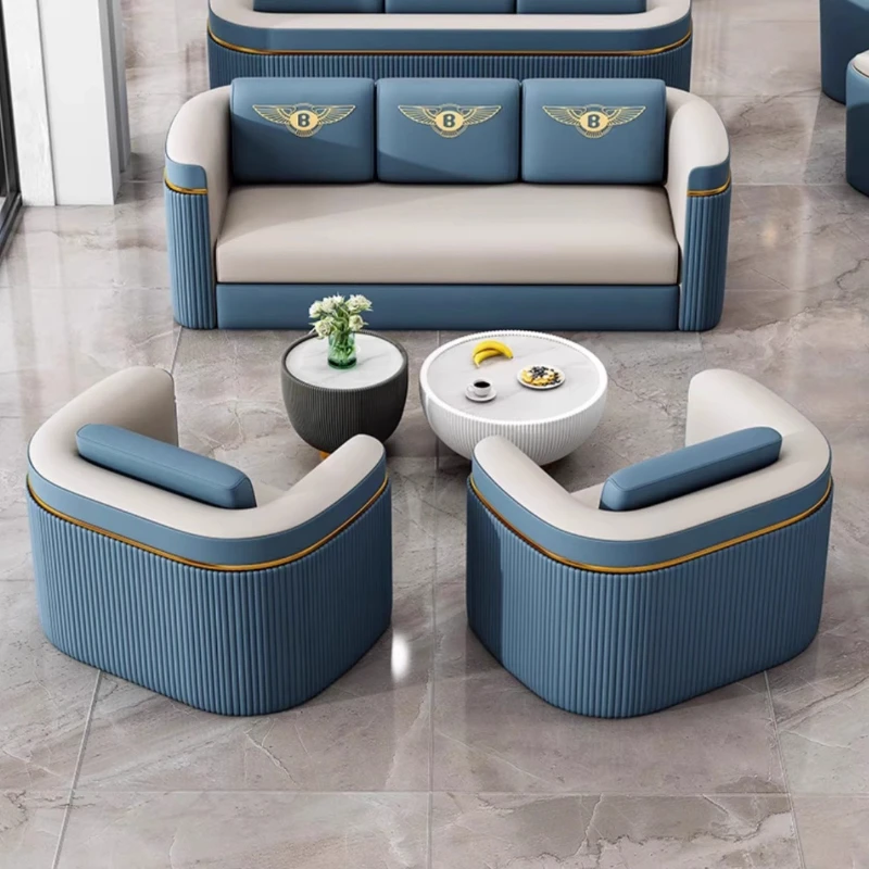 

Sales Office Reception Sofa and Coffee Table Set Luxury Hotel Lobby Lounge Meeting Area Divani in Velluto Commercial Furniture