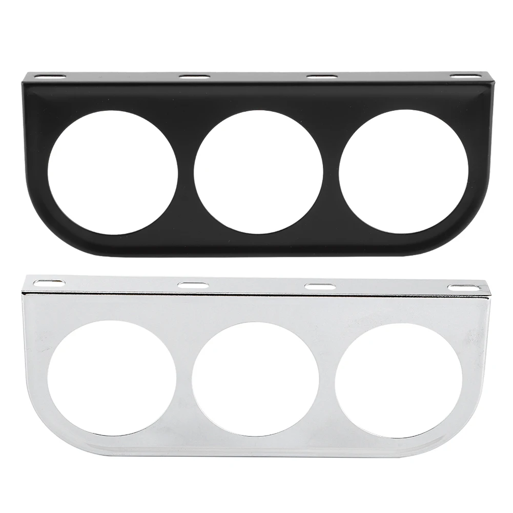 Car Gauge Stand Meter Mount 52mm/2in 3-Hole Triple Instrument Panel Shell Gauge Mounting Bracket Car Dashboard Meter Iron Holder