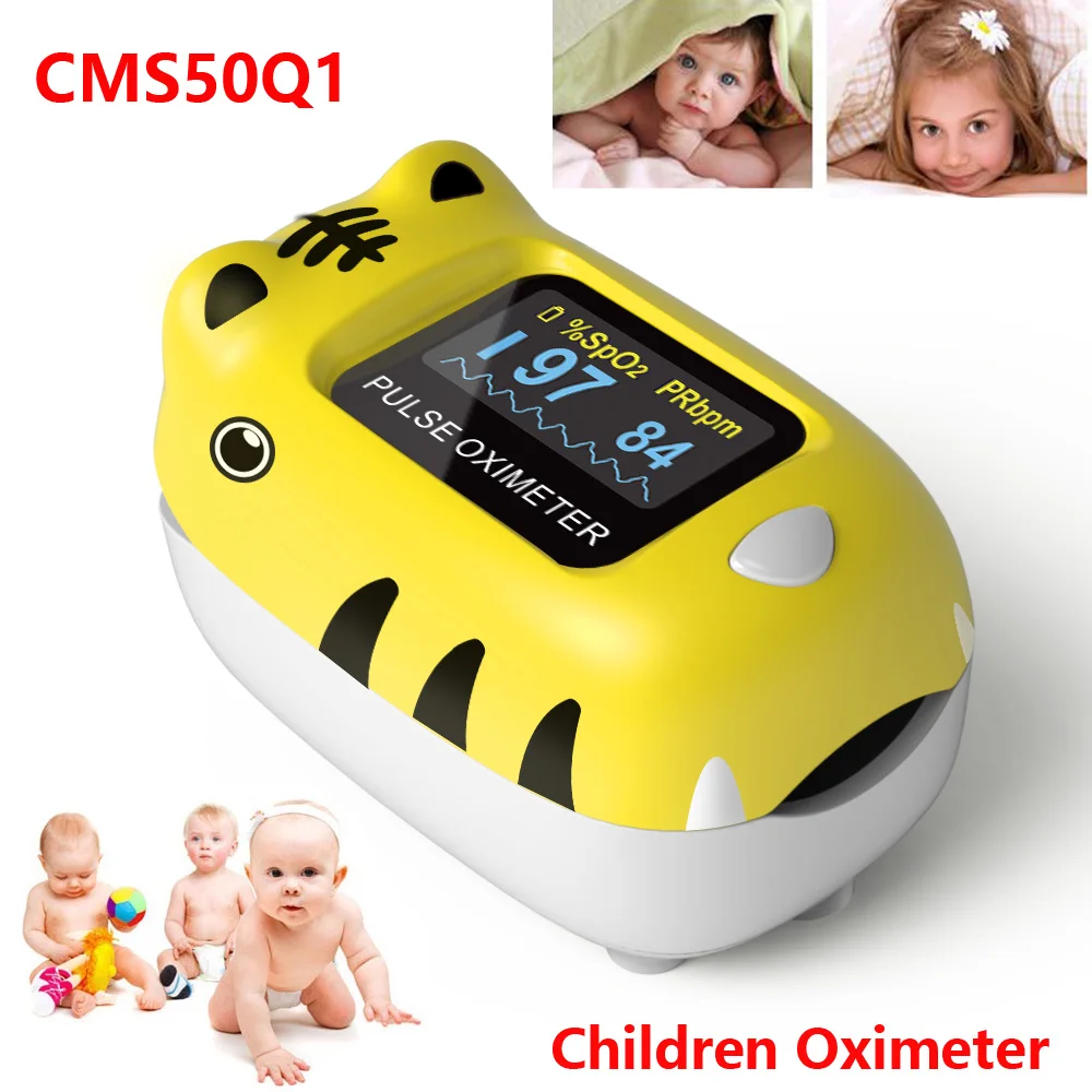 

CMS50Q1 Finger Pulse Oximeter for Children Reart Rate Monitor SpO2 Sensor LCD Display Oxygen Saturation Meter