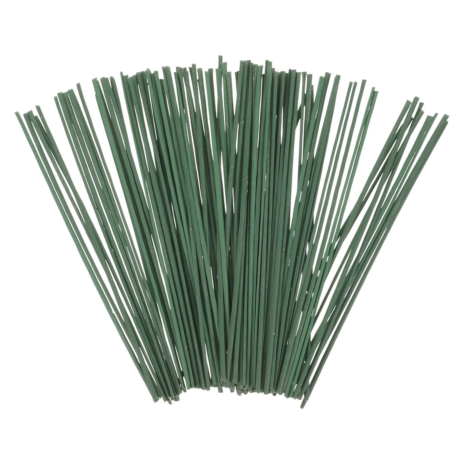 100 peças material de haste de flor verde fio floral decorar hastes falsas haste artificial de plástico para kit de casamento flores falsas