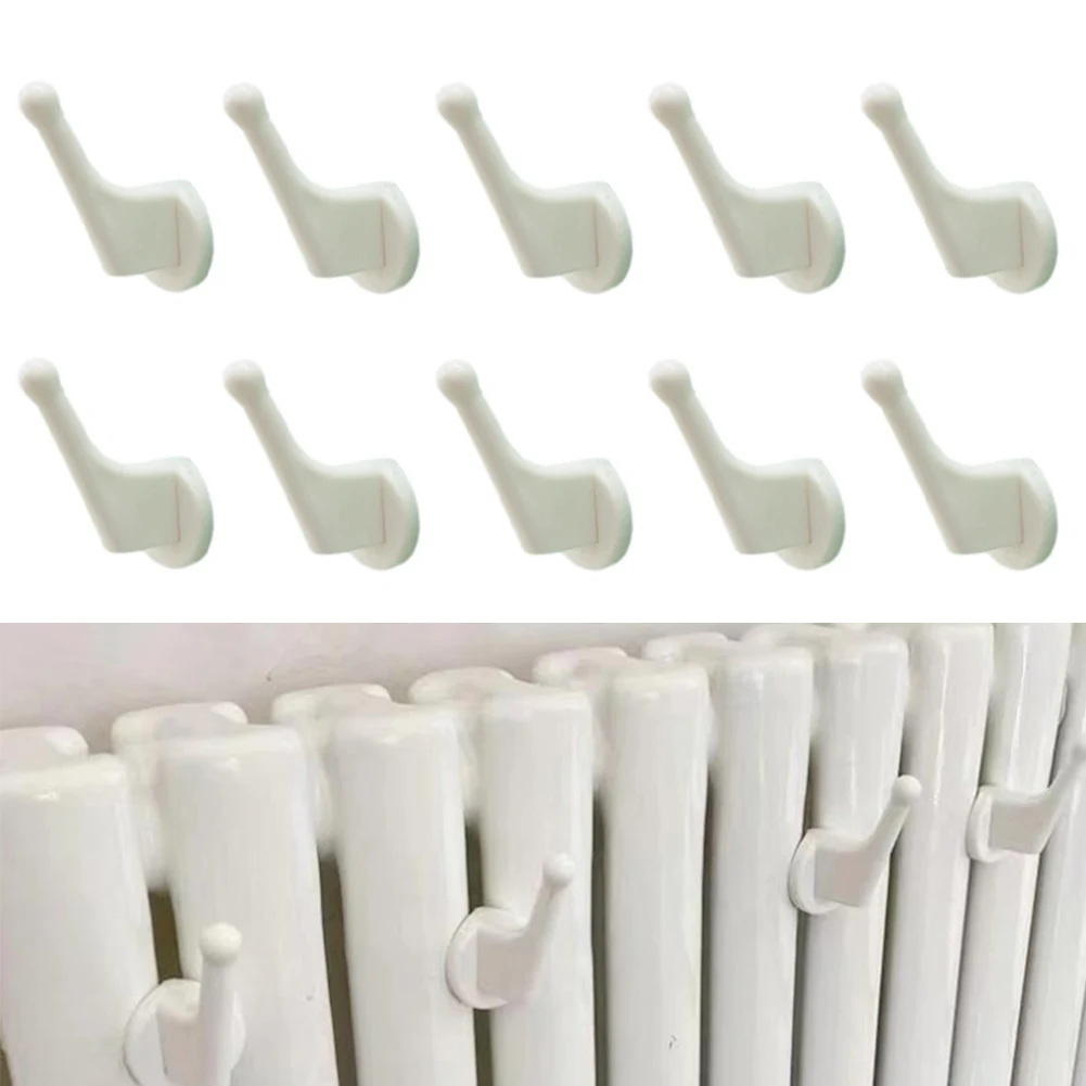 10PCS Towel Radiator Brackets Hooks Round Hooks All Standard Radiators Removable Strong Load-bearing Capacity Home Improvement