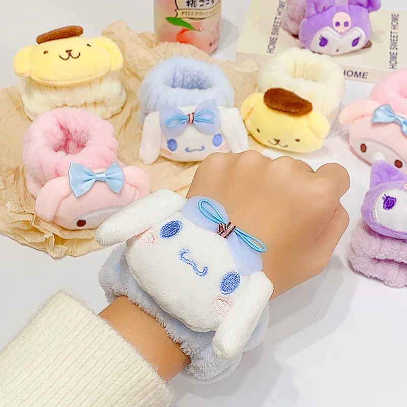 Pulsera para lavado de cara de dibujos animados Miniso, pulsera con manga a prueba de humedad y lavado Sanrio, brazalete impermeable que absorbe el sudor