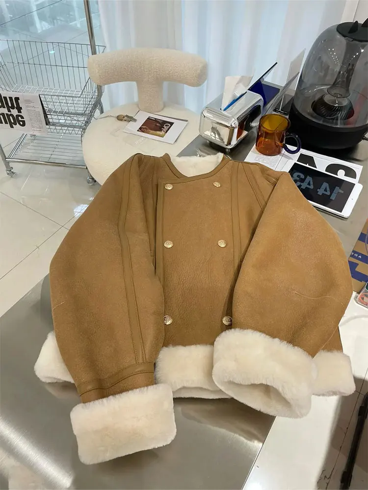 

Winter High-End Fur Jacket Design Sensation Leather And Fur Integration Luxury Lightweight Korean Style Commute Coat