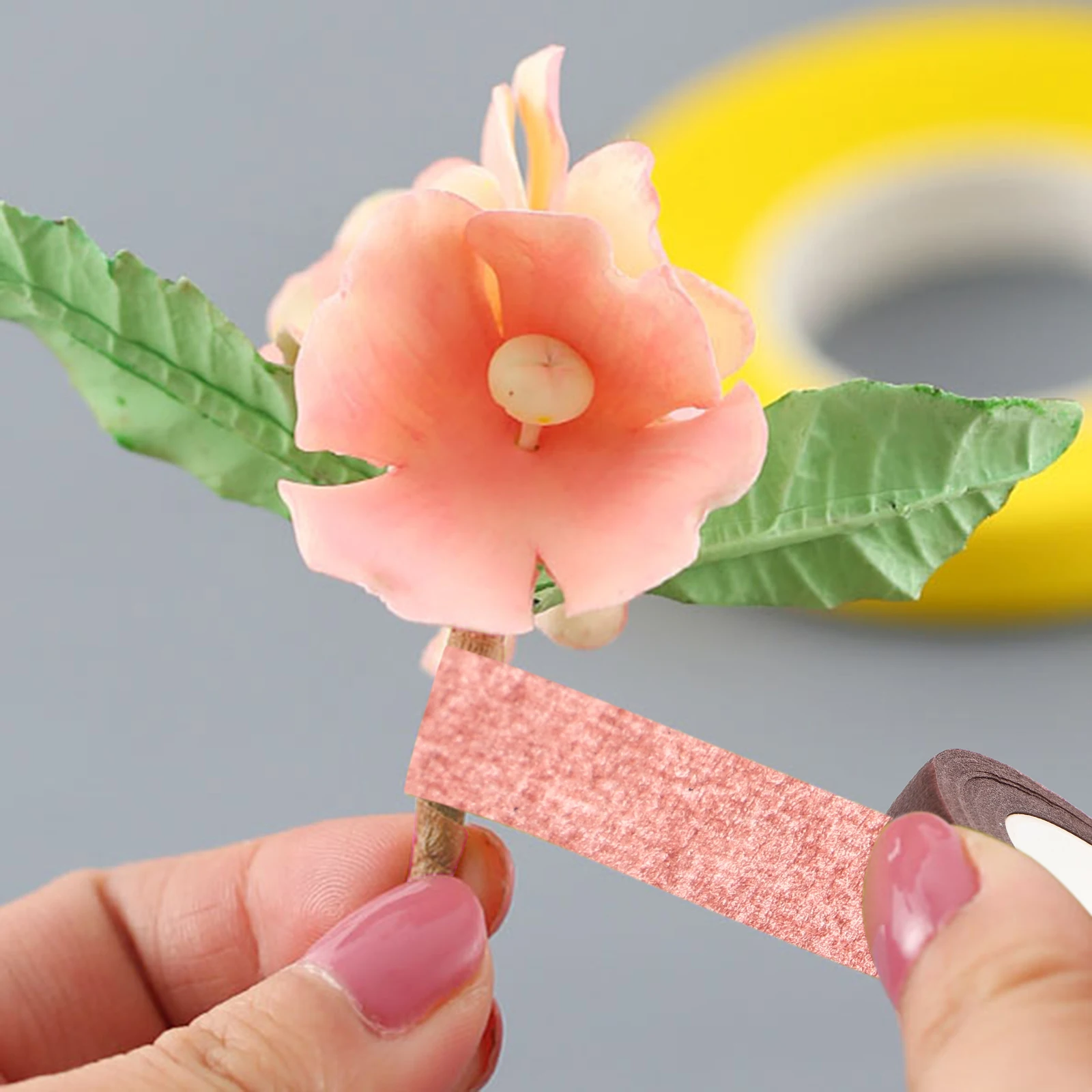 

3 Pcs Floral Tapes Strong Stretchable Colorfast Self Adhesive Crepe Paper Base Wreath Making Kit Preserved Flower Wraps Gift