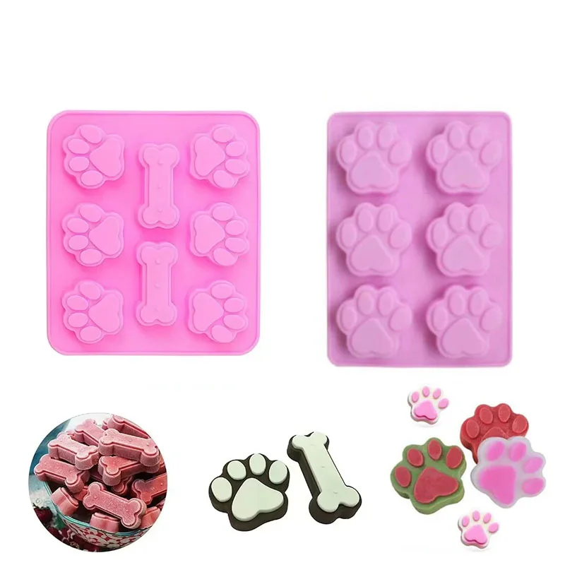 Silicone Dog Footprints Cake Mold Cookie Cat PAWS Foot Mold Handmade Soap Mold Chocolate Decorative Kitchen Baking Tools
