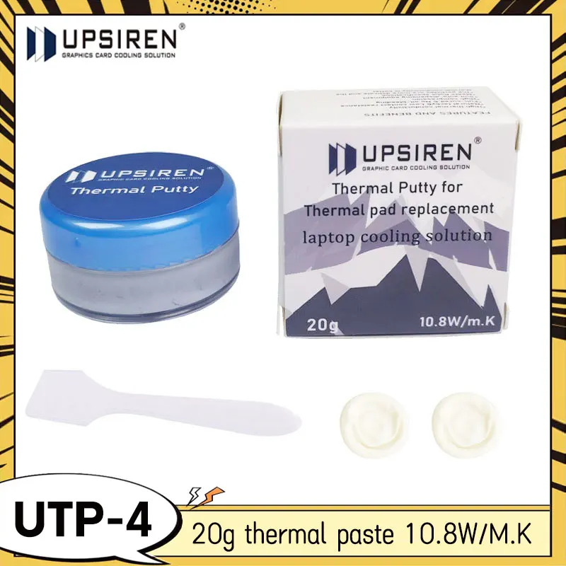

Термопаста UPSIREN UTP-4 20 г, ультратонкая, толщина 0,02 мм, специально для ноутбуков и видеокарт, охлаждение памяти и медных пластин