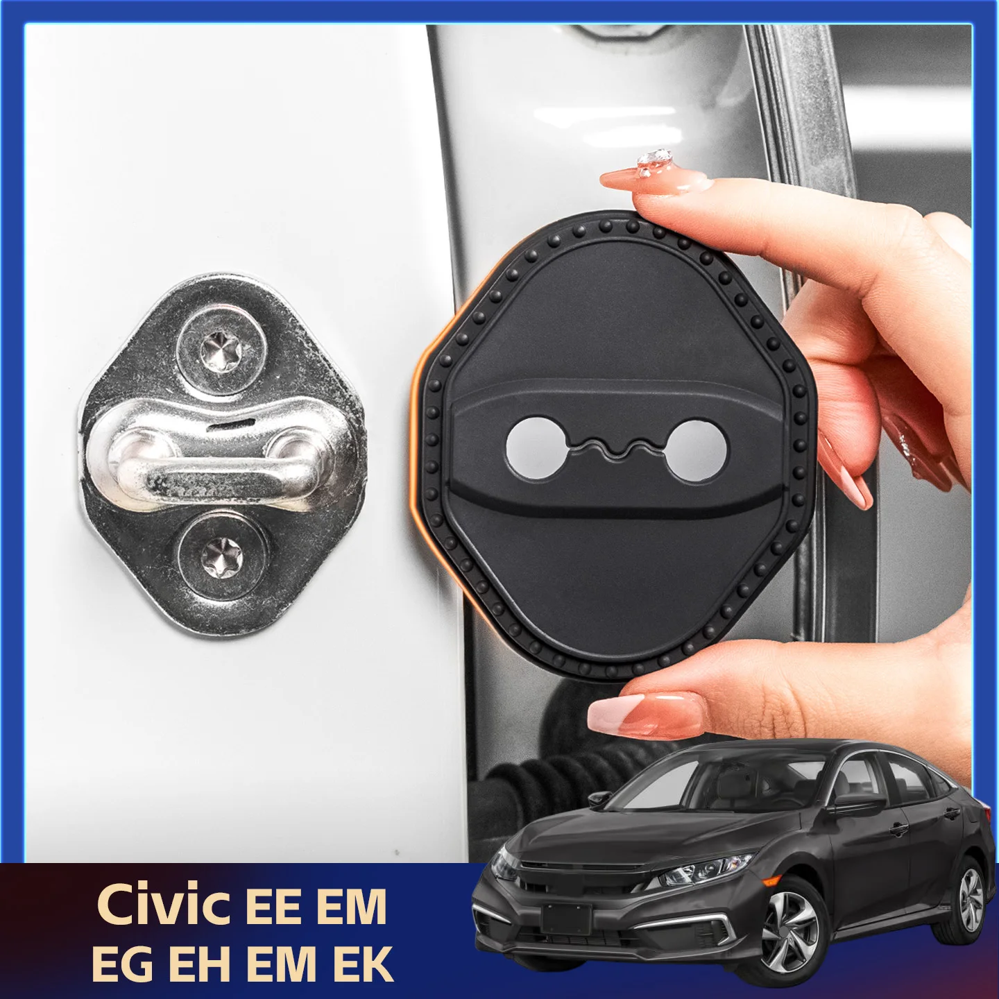 

2/4Pcs Silicone Car Door Lock Cover Protective Decoration Case For Honda Civic EE EM EG EH EM EK