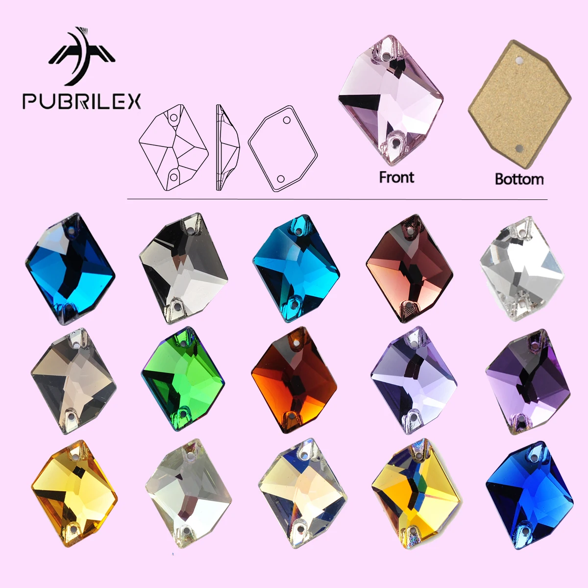 PUBRILEX K9 Strass-Edges Glas-Strasssteine mit Facettenschliff, Cosmic Aufnähsteine für DIY-Accessoires, Hochzeitskleidung, Kleider und Bekleidung – Detail 3