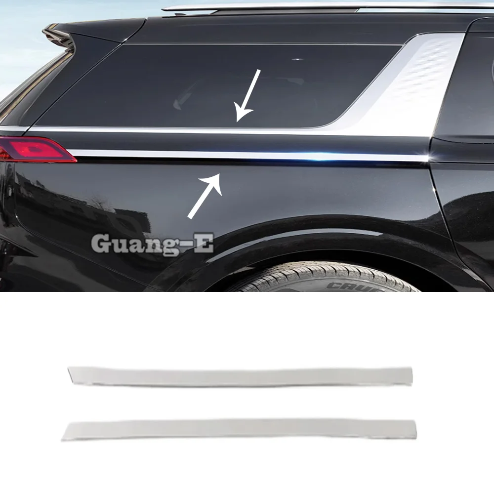 Stainless Steel Rear Side Sliding Door Rail Trim For Kia Carnival Sedona KA4 2021 2022 2023 2024 Decoration Cover Accessories