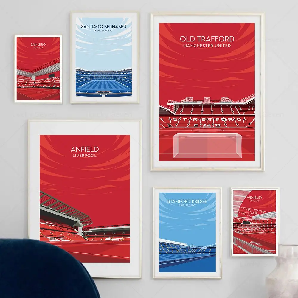 مكان الرياضة قماش اللوحة ملعب كرة القدم الكريكيت الرياضة جدار الفن الشمال المشارك وطباعة صور الكرتون لغرفة المراهقين دي #1