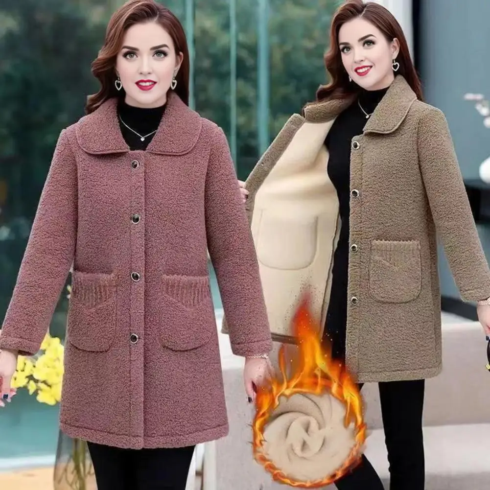 

Cozy Women Jacket Stylish Women's Woolen Jacket for Fall Winter Loose Fit Overcoat for Comfortable Daily Wear Casual Streetwear