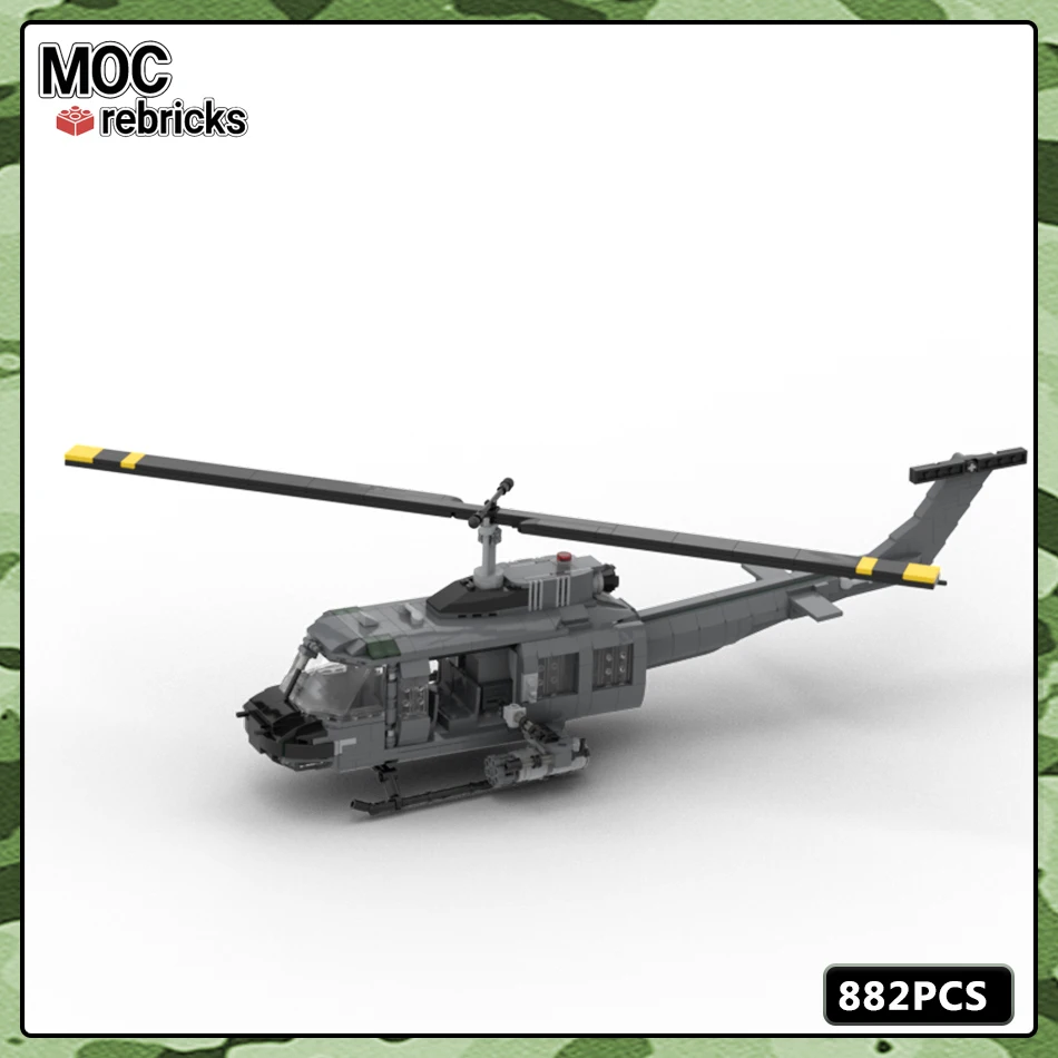 Military Series Bell UH-1 Iroquois - HUEY Air Force Weapon MOC Mini Bricks Building Block DIY Model Sets Boy Toys Birthday Gifts