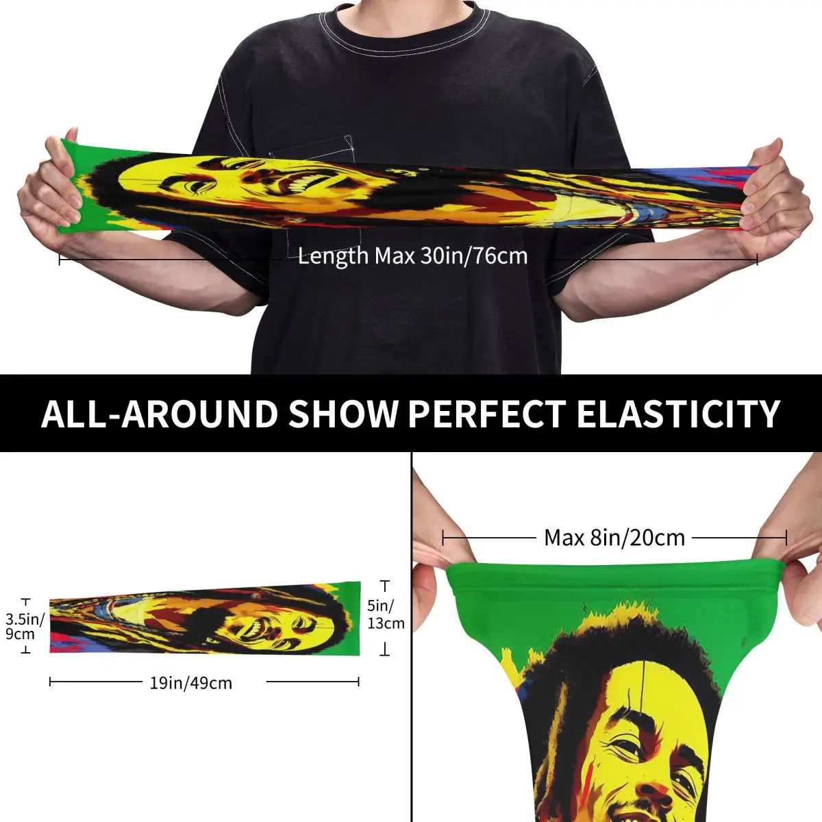 Ямайка Регги Рок Боб Марли Открытый Рукава Рукава Солнцезащитный УФ-защитный Чехол Лето Ледяной Шелк Велоспорт Татуировки Рукава