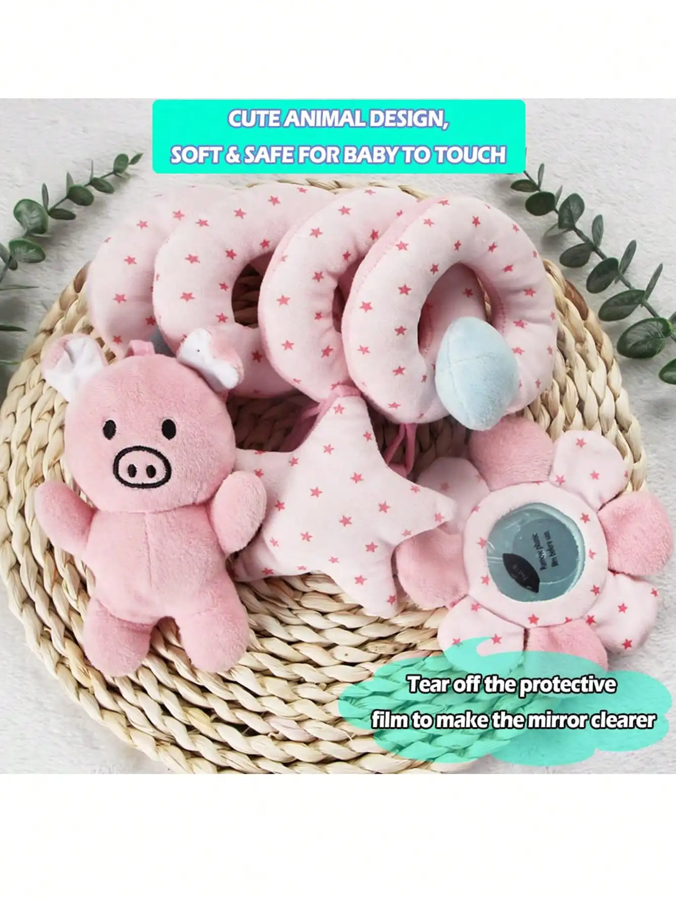 قلادة أطفال من القطيفة قابلة للفصل، لعبة تعليق مقعد السيارة، عربة أطفال لطيفة على طراز Ins، سيارة حلزونية، ملفوفة حول السرير