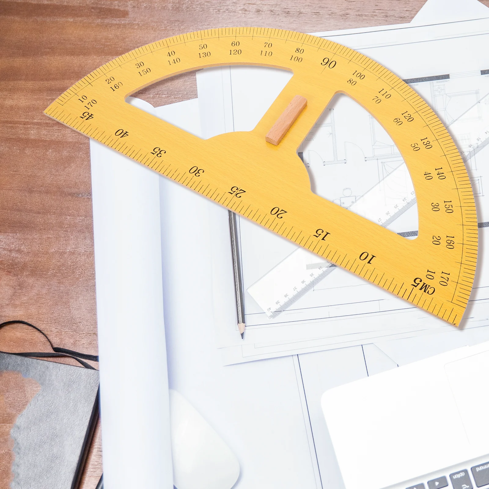 أداة تعليمية كبيرة شبه دائرية منقلة رسم محمولة باليد 180 درجة أداة قياس زاوية الرياضيات ،