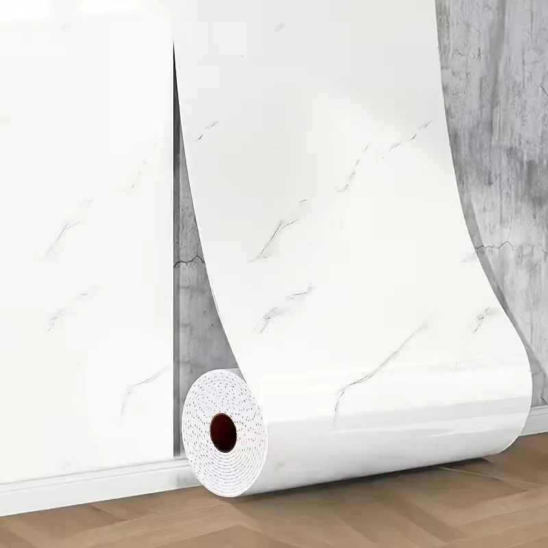 2026 hot sale Self-adhesive marble background wall decorative wallboard wallpaper waterproof and moisture-proof imitation