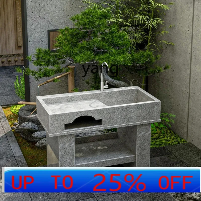 

LTT Natural Granite Laundry Tub Home Indoor Balcony Wash Wardrobe Outdoor Courtyard Sink Laundry Inter-Platform Basin
