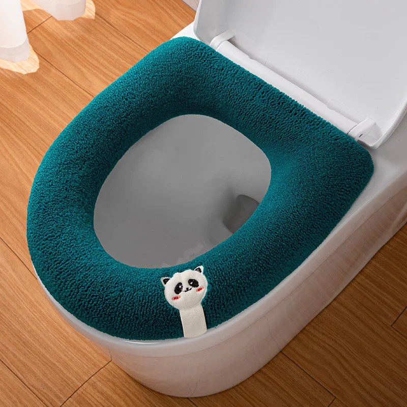 Knitted soft Toilet seat Pad Cute Panda Winter Warm Toilet Mat Covers Four Seasons Universal WC Cape Washer Home Potty Cushion