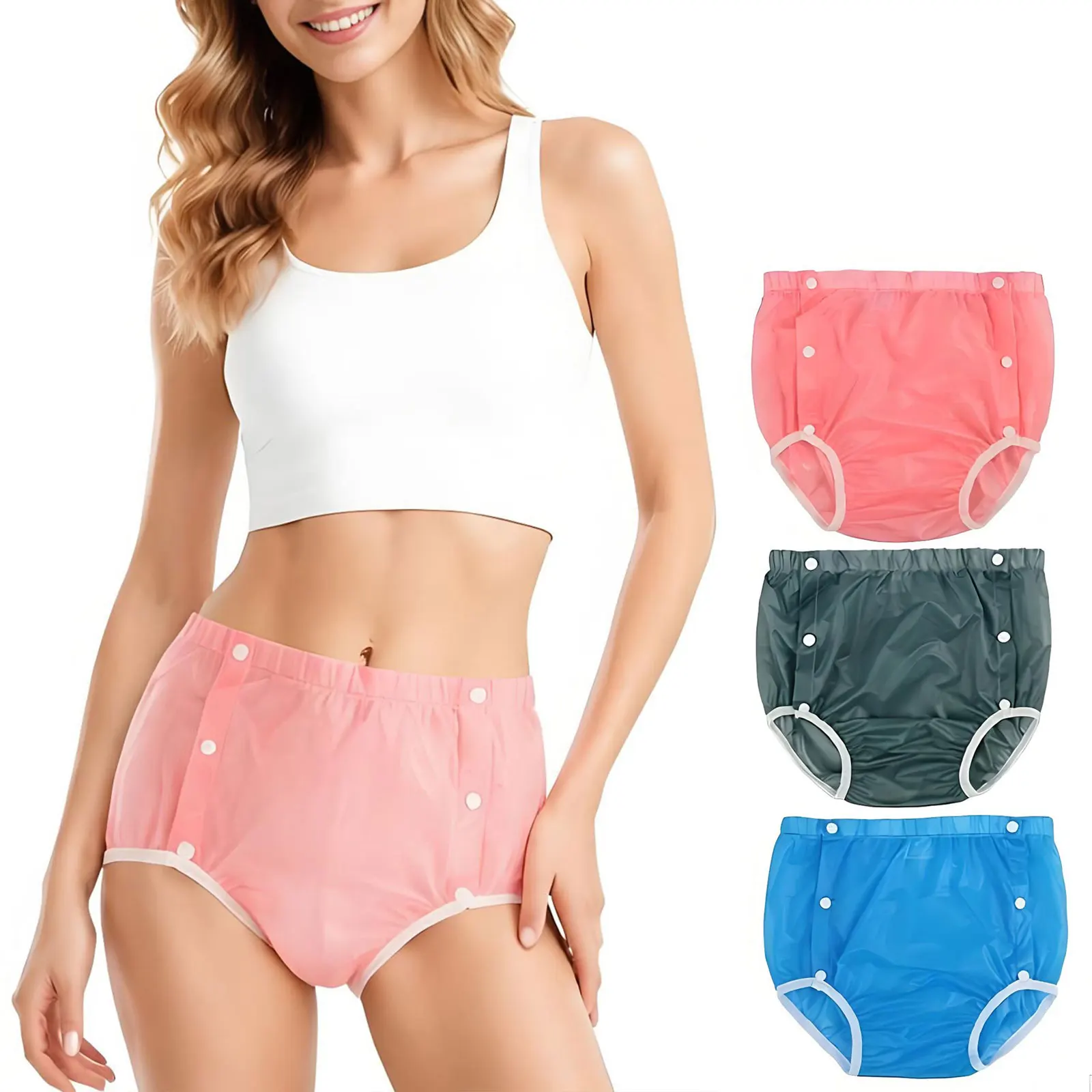 1/3pcs Women Adult Leak-proof Diaper Cover Shorts Underwear Tear-away Waterproof Bedridden Nursing Special Needs Reusable Briefs