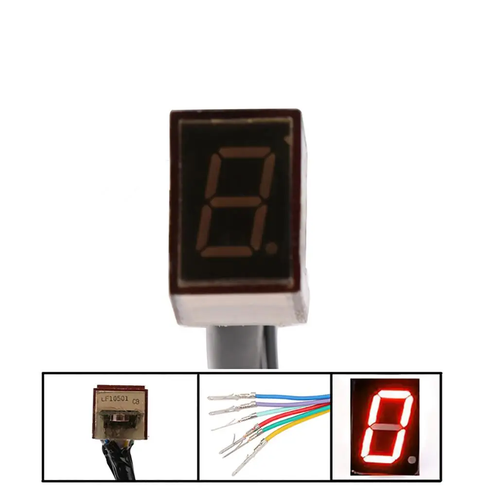 Universal Motorcycle Digital LED Display Gear Indicator Waterproof Monitor Motor Fitting Spare Part for Dirt Bike