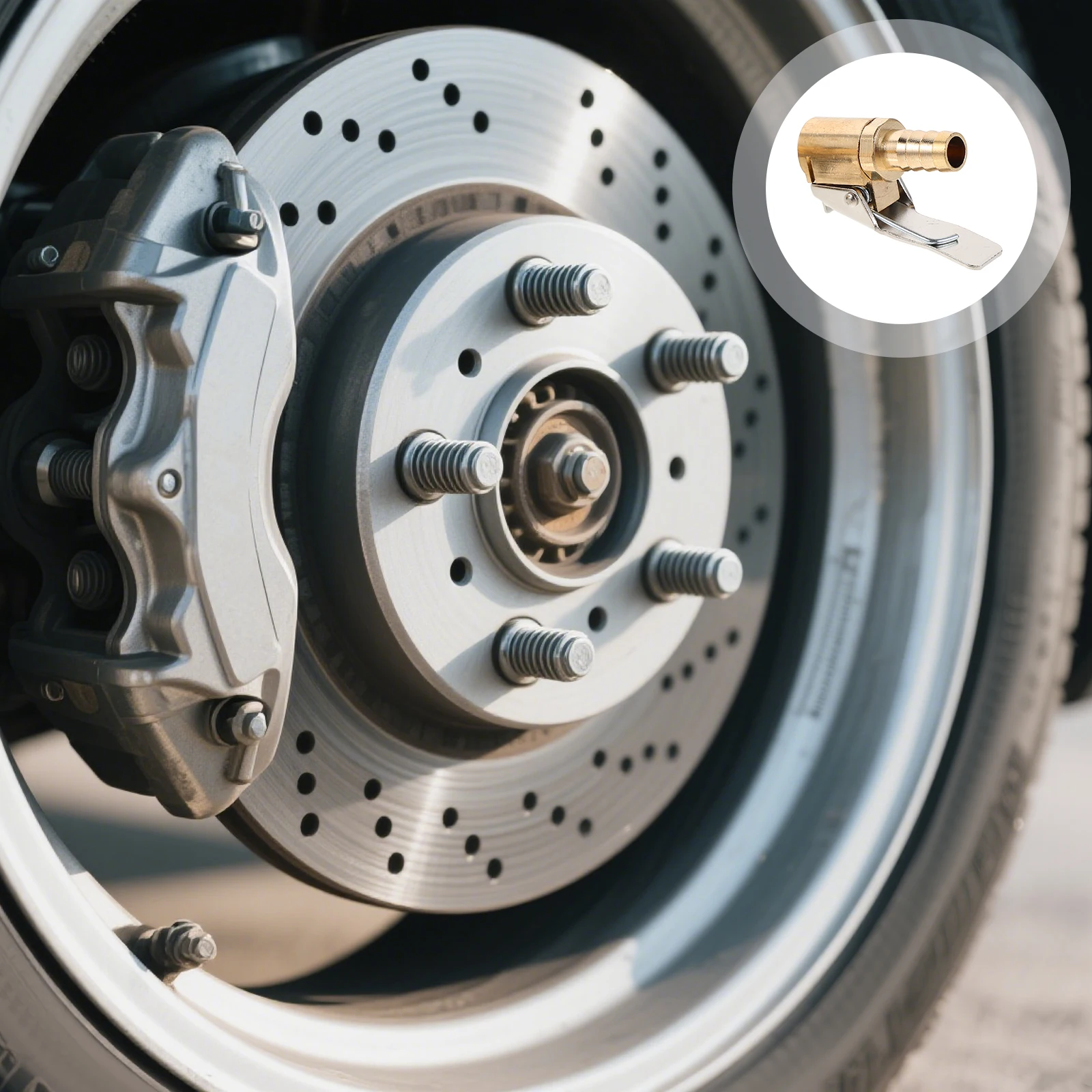 

2 Pcs Tire Valve Chuck Air Inflation Nozzle Connector 95 Copper Inflatable Pump Adapter