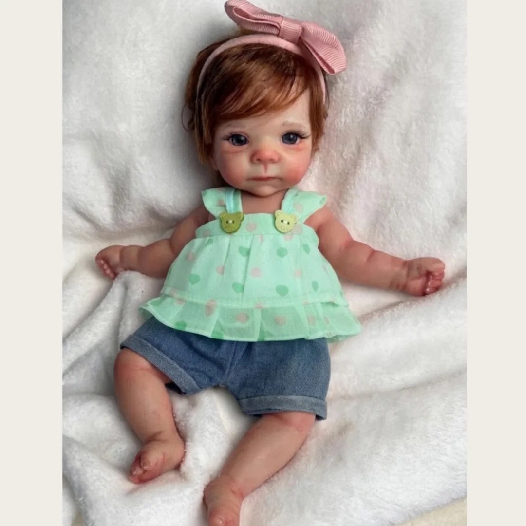 2 Sets Clothes/26cm Open Mouth Mini bebe reborn de silicona Girl Dolls With Rooted Hair & Painted Skin Soft Touch Reborn Doll