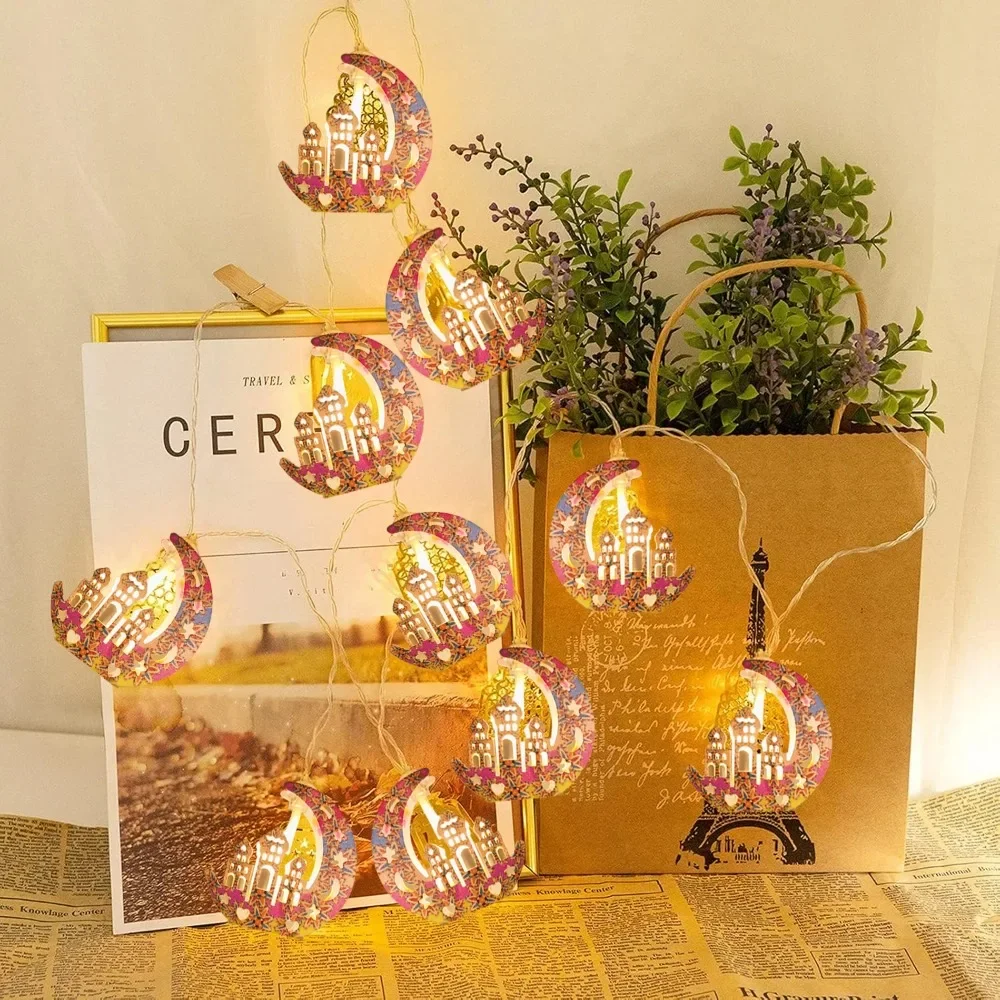 Christmas Deer Snowflake LED String Lights Battery Powered Fairy Decorations Xmas Tree Ornament 2025 New Year Gift Navidad