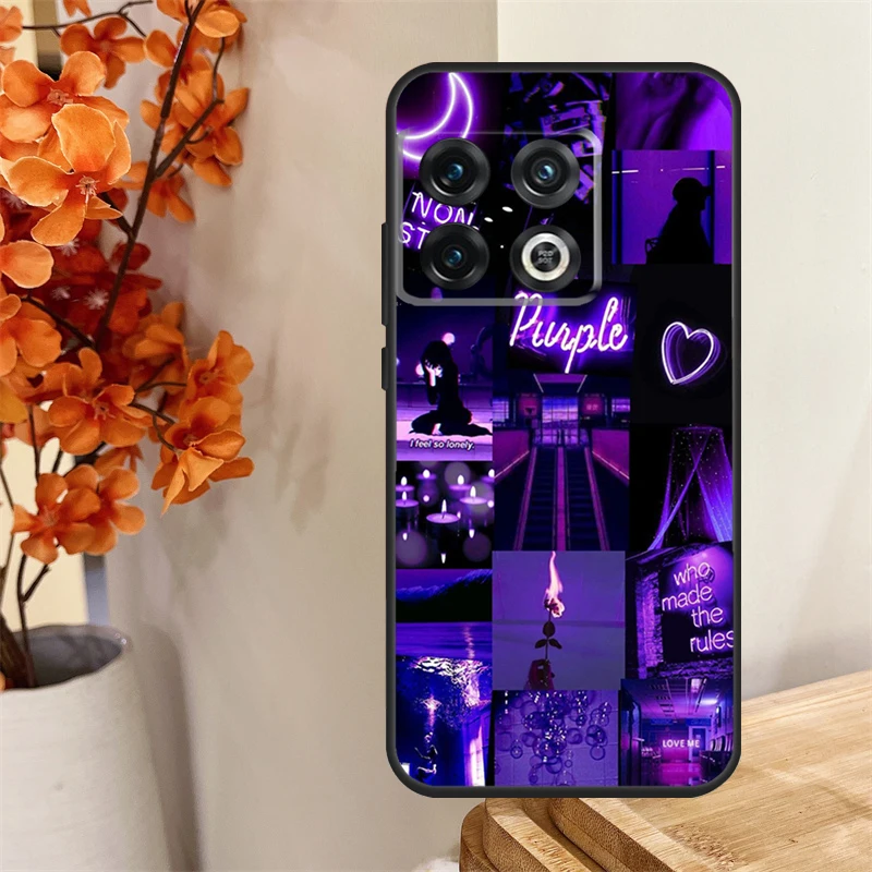 Purple Colour Neon Light Case For OnePlus 11 8 9 10 Pro 8T 9R 9RT 10T Cover For OnePlus Nord 3 2T CE 2 Lite N10 N20