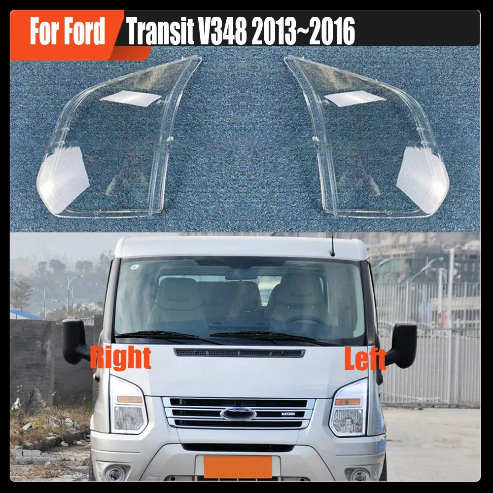 Чехол для фары Ford Transit V348 2013 ~ 2016, прозрачная маска, крышка для фары, замена оригинального абажура из оргстекла