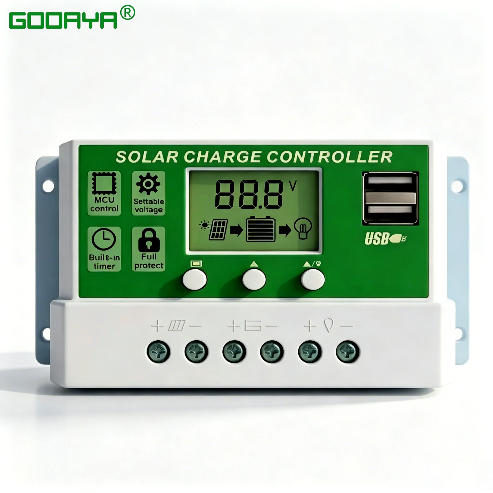 100/20/10A PWM Solar Charge and Lead Discharge Controller LCD Display Dual USB Auto Solar Cell Panel Charger Regulator 12-24V