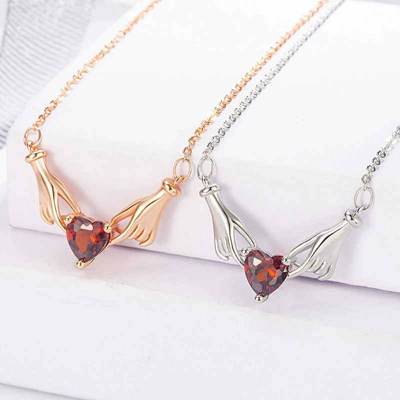 New Love Heart Necklace For Female Luxury Delicate Clavicle Chain Romantic Valentine's Day Gift for Girlfriend KOFSAC