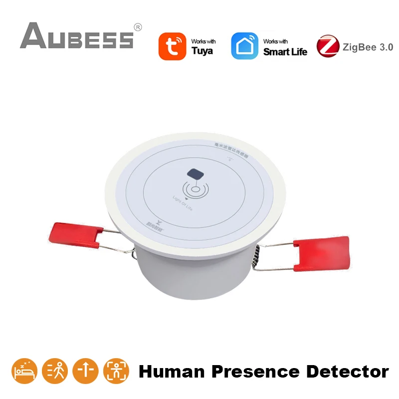 

Tuya ZigBee Human Presence Detector MmWave Microwave Radar Pir Montion Sensor Luminance Detection Via Smart life ZigBee Gateway