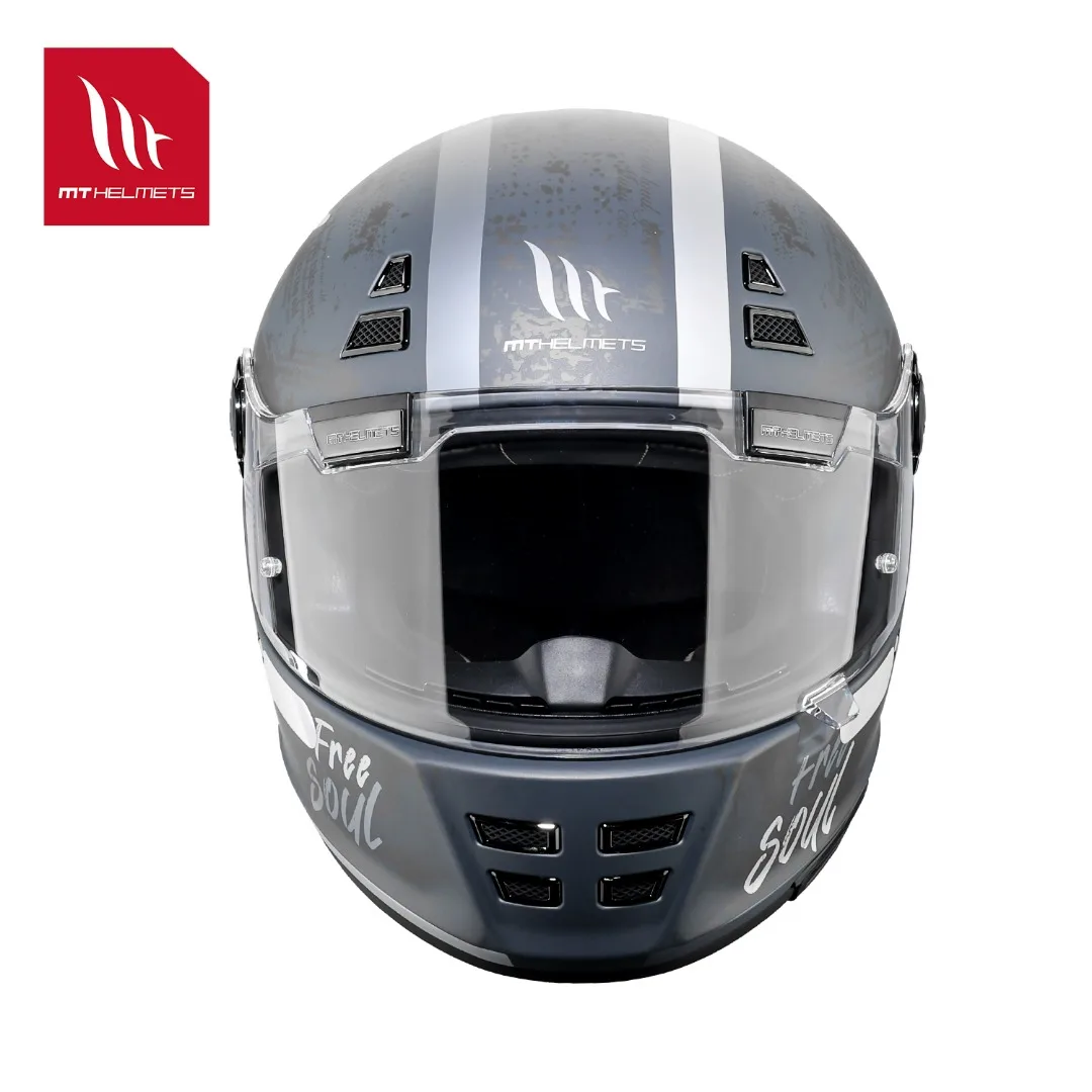Full Face Helmet Motocross MT JARAMA Double D-ring Buckle Racing Motorcycle Helmets Gloss / Matt Anti-fog Retro V 32 Visor NEW view 3