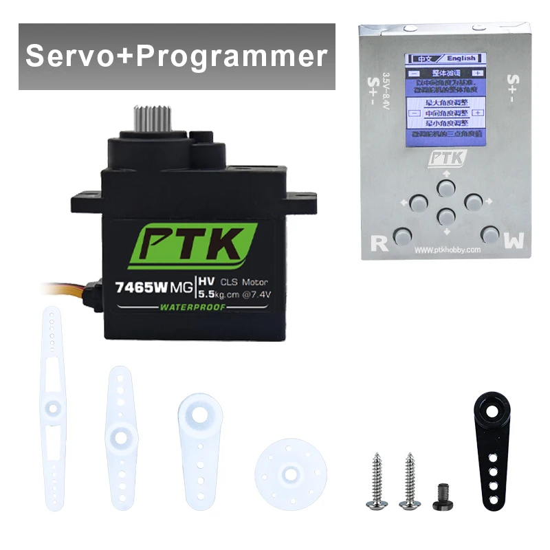 PTK 7465W MG 9g Digital-Servo mit Metallgetriebe, wasserdicht, HV, 5 kg, für RC-Flugzeuge, Helikopter, Roboter, 180° ° 1/8 Servo