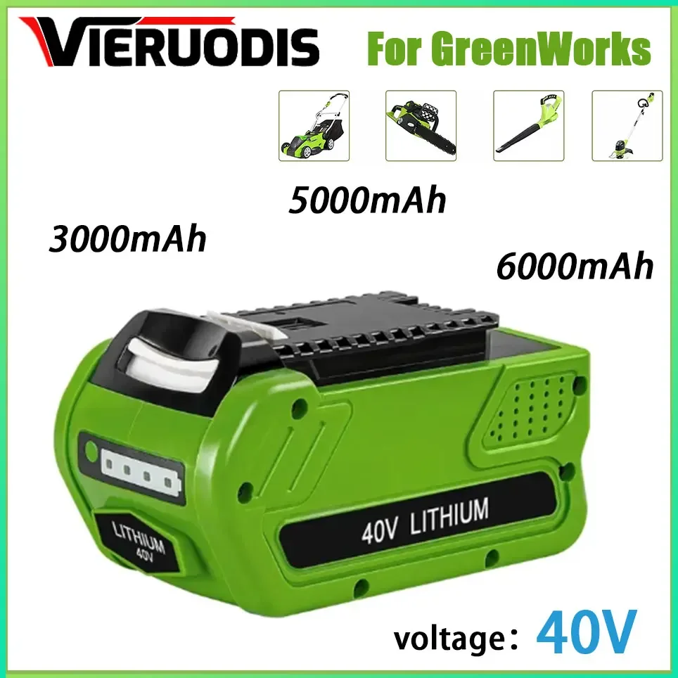 

For GreenWorks 40V Replacement Battery 29462 29472 40V 3Ah 5Ah 6Ah Tools Lithium ion Rechargeable Battery 22272 20292 22332