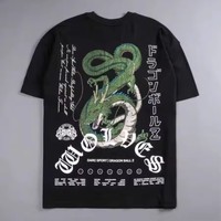 DARCSPORT Wolf Head US SIZE Dragon T-shirts Summer City Fitness Sports Tops Loose Casual Crewneck Men's T-shirt 100% Cotton TEE