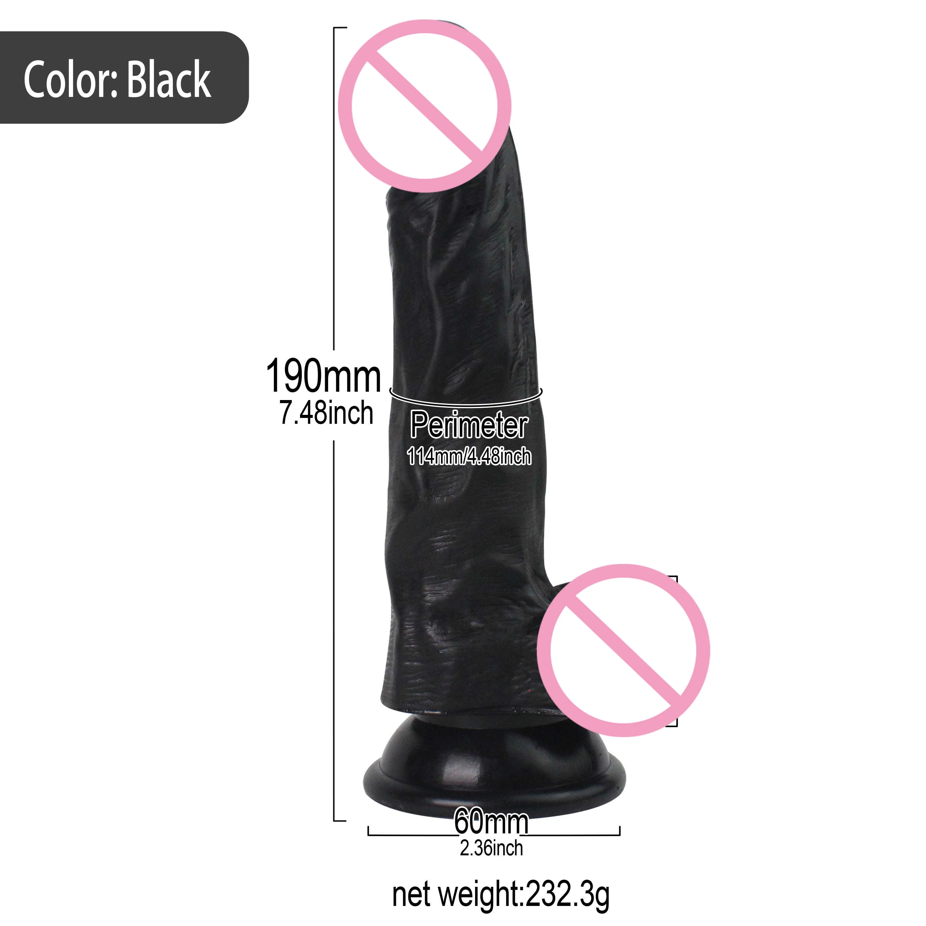 Male Silicone Dildo Artificial Penis Female Masturbation Stimulation G-spot Anal Plug Realistic And Super Strong Suction Sex Toy