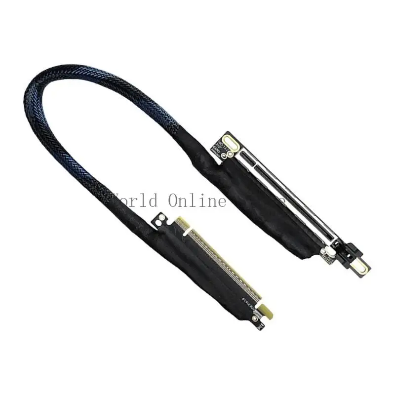 PCIE 5.0 Compatibel GPU -verlengsnoer 270 graden Linksinvoer Buiten Gevlochten afgeschermde Bidirectionele bandbreedte Adapter